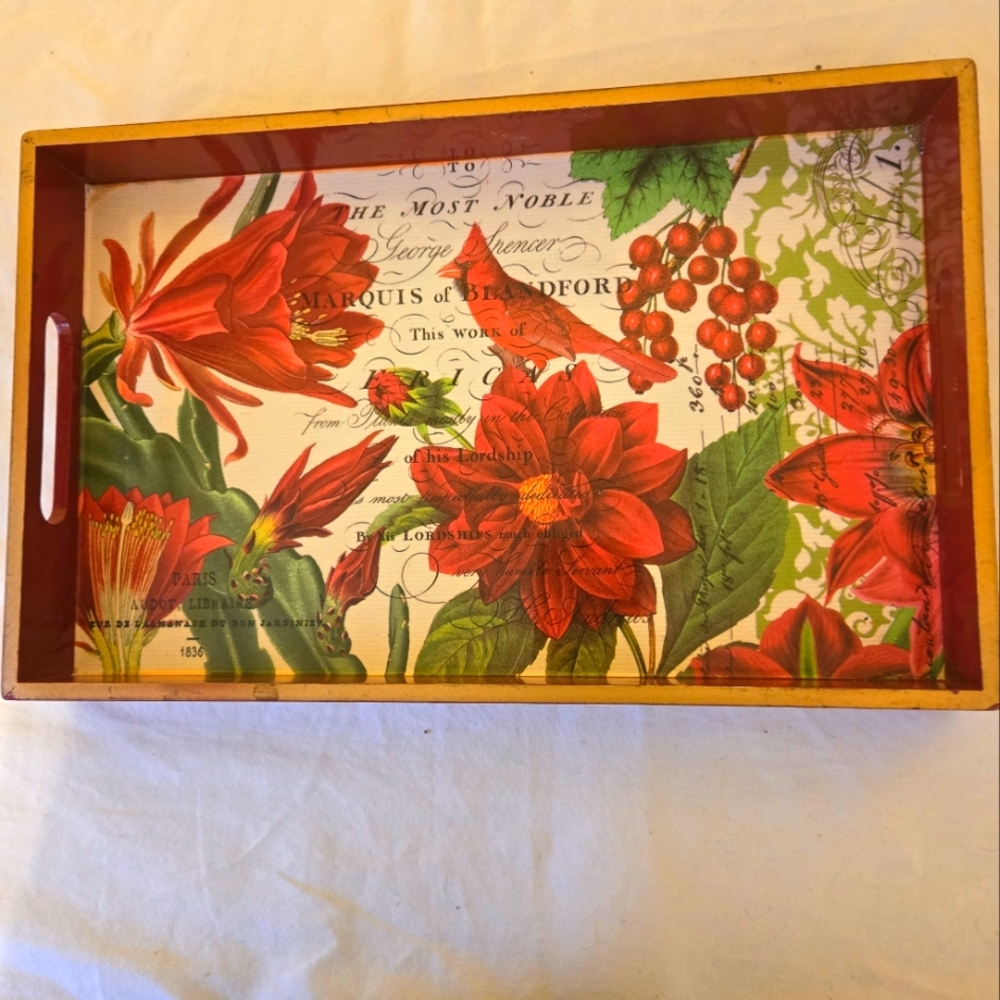 Michel Design Works "Fleur de Noel" Deorative Serving/Vanity Tray